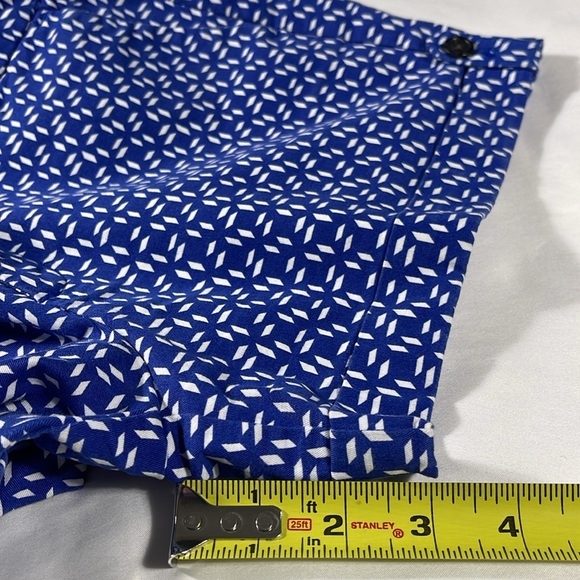 Banana Republic womens cobalt blue geometric cotton 3" inseam shorts - size 4 - Picture 9 of 10